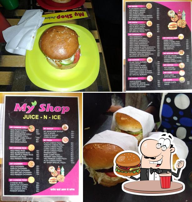 Get a burger at My Shop