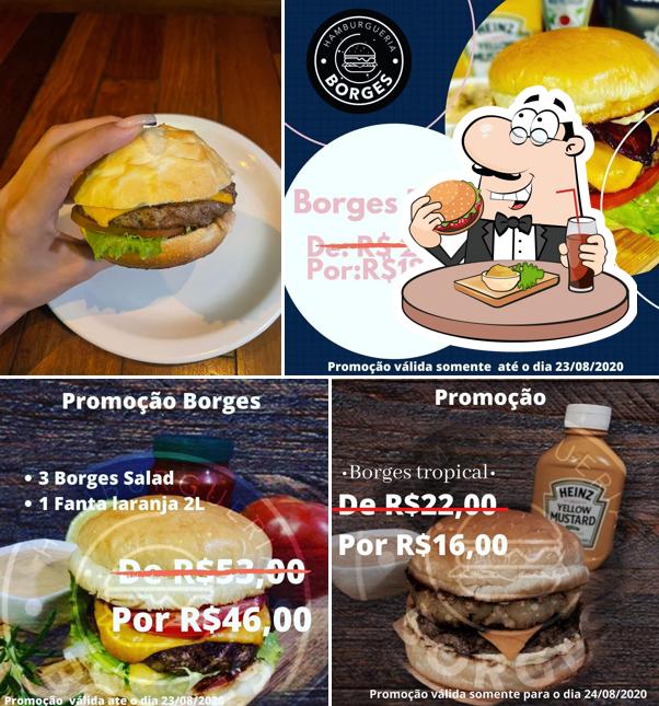 Delicie-se com um hambúrguer no Borges