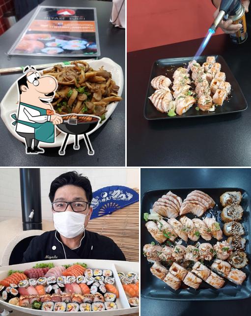 Prove pratos de carne no Miyake Sushi - Restaurante, Buffet Em Domicílio E Cursos