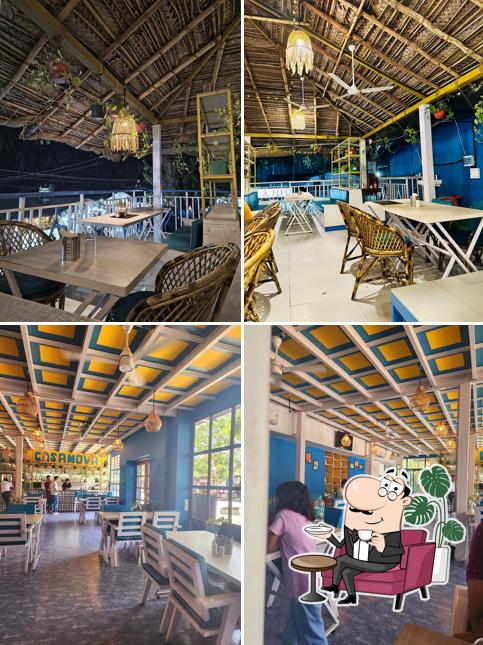 The interior of The CasaNova Family Bar & AC Restaurant Palolem Goa