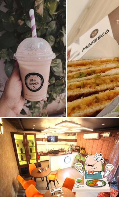 The image of food and interior at Sip n Brunch