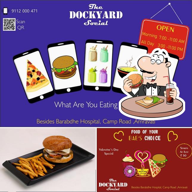 Order a burger at The Dockyard Social