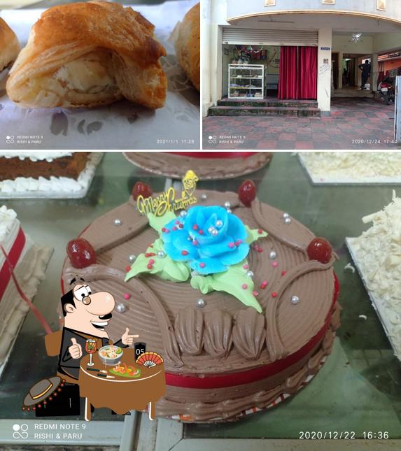 This is the photo showing food and exterior at Lucky bakery