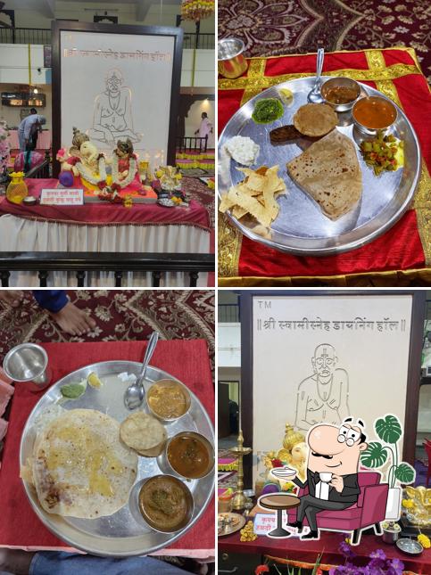 Take a seat at one of the tables at Shree Swamisneh Dining Hall