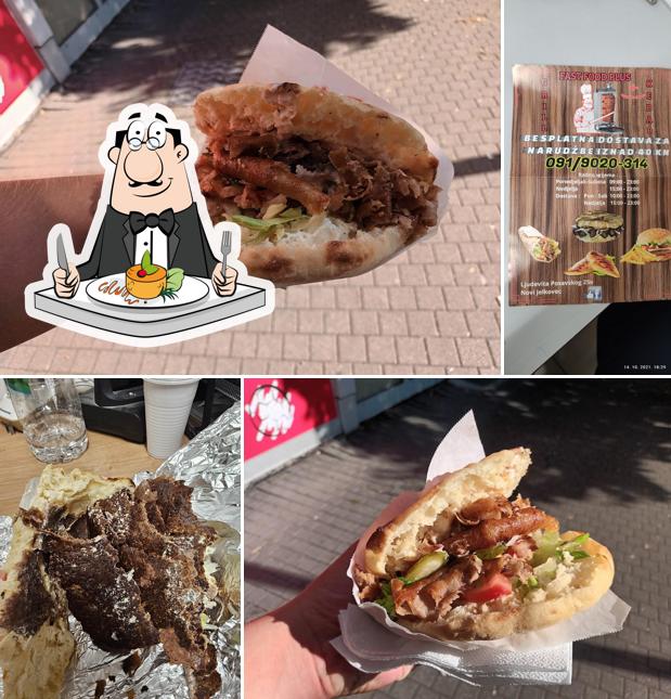 Panino con maiale stirato al Plus