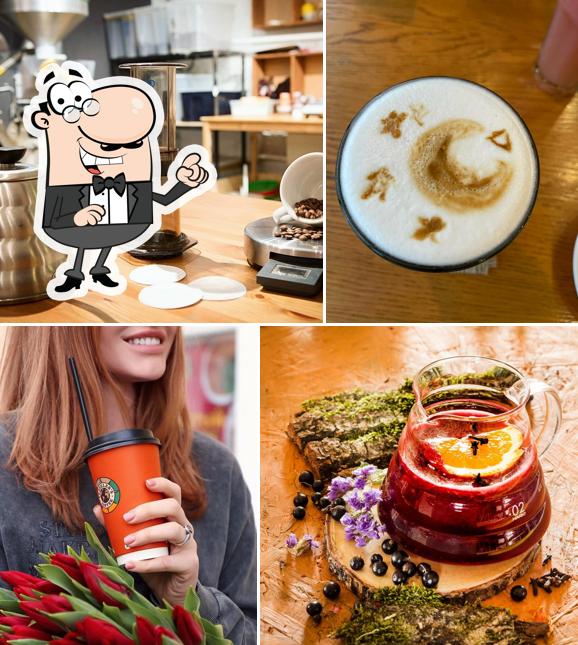 Take a seat at one of the tables at Traveler's Coffee