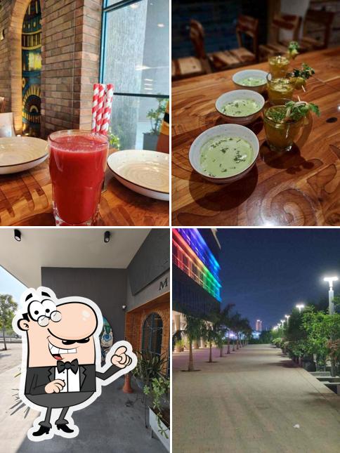 This is the image showing exterior and drink at Mexicano by the Bay