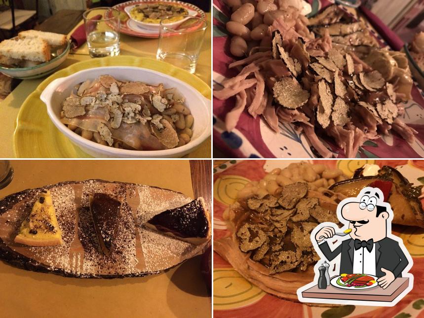 Cibo al Osteria cacio e vino all'antico Borgo