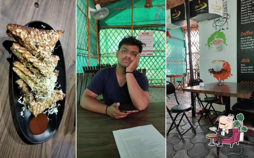 Take a seat at one of the tables at Chai-Way Tea