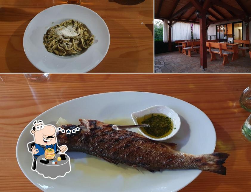La cibo e interni del ristorante