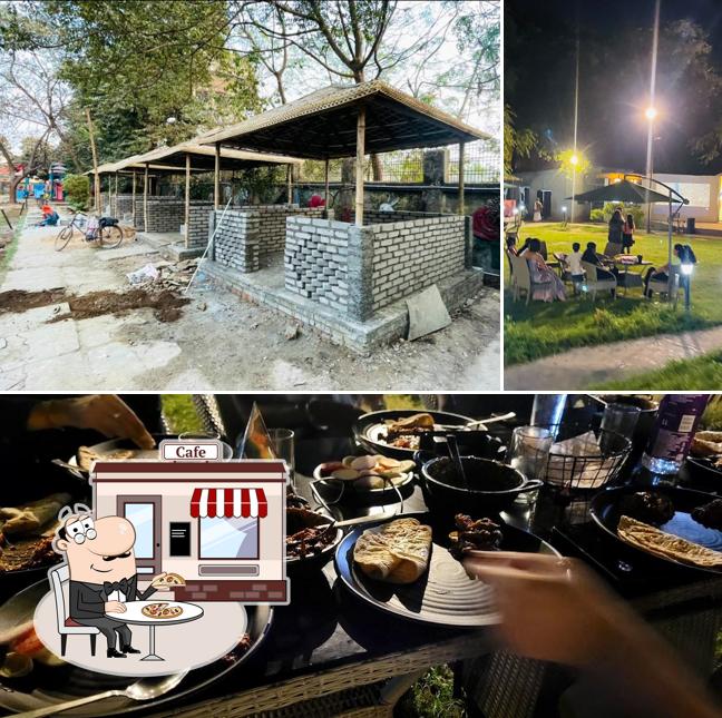 Among various things one can find exterior and food at Pine Villa Cafe