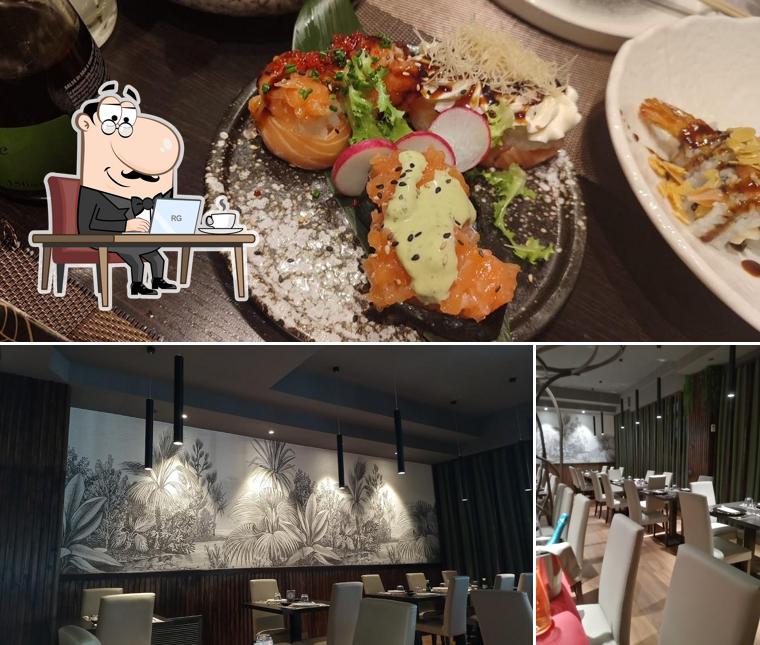 La interni e cibo del ristorante