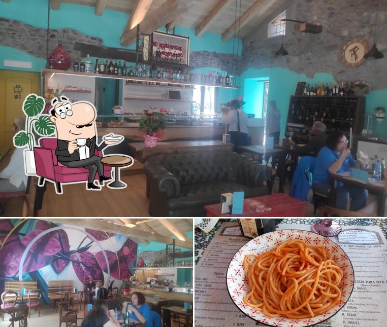 Tra le varie cose da Tosteria I Tre Scalin si possono trovare la interni e cibo