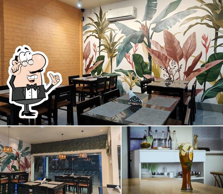 Take a seat at one of the tables at Rolling Dough Cafe