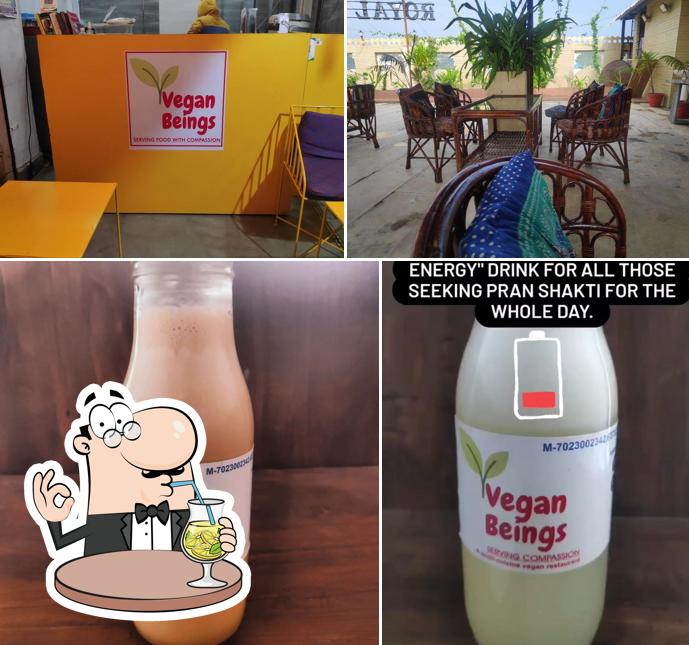 The photo of drink and interior at Vegan Beings