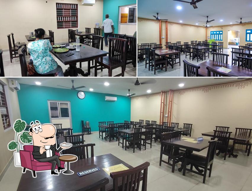 The interior of Atherai Vegetarian Restaurant