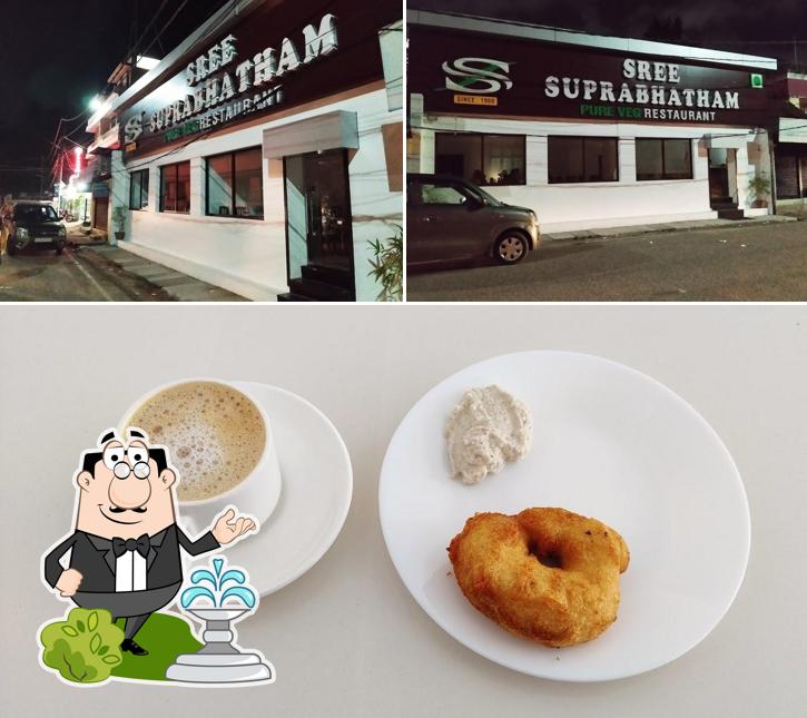 Check out the picture displaying exterior and food at Sree Suprabhatham Restaurant
