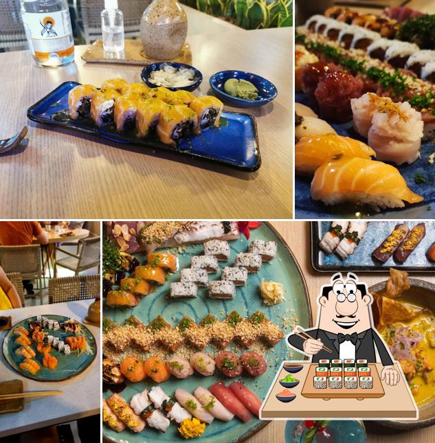 Escolha diferentes opções de sushi