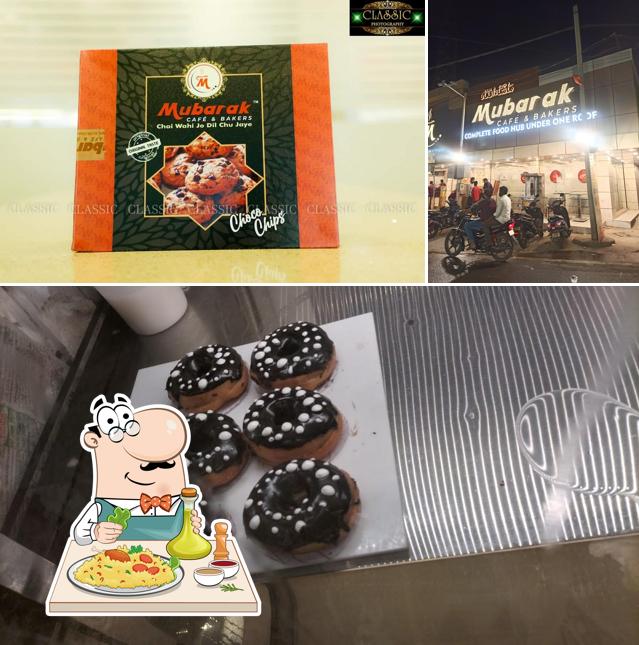 Take a look at the photo displaying food and exterior at Mubarak Cafe & Bakers