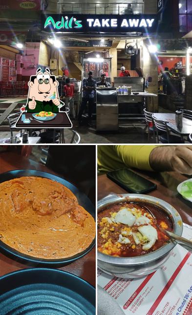 Check out the image displaying food and exterior at Adil's Take Away