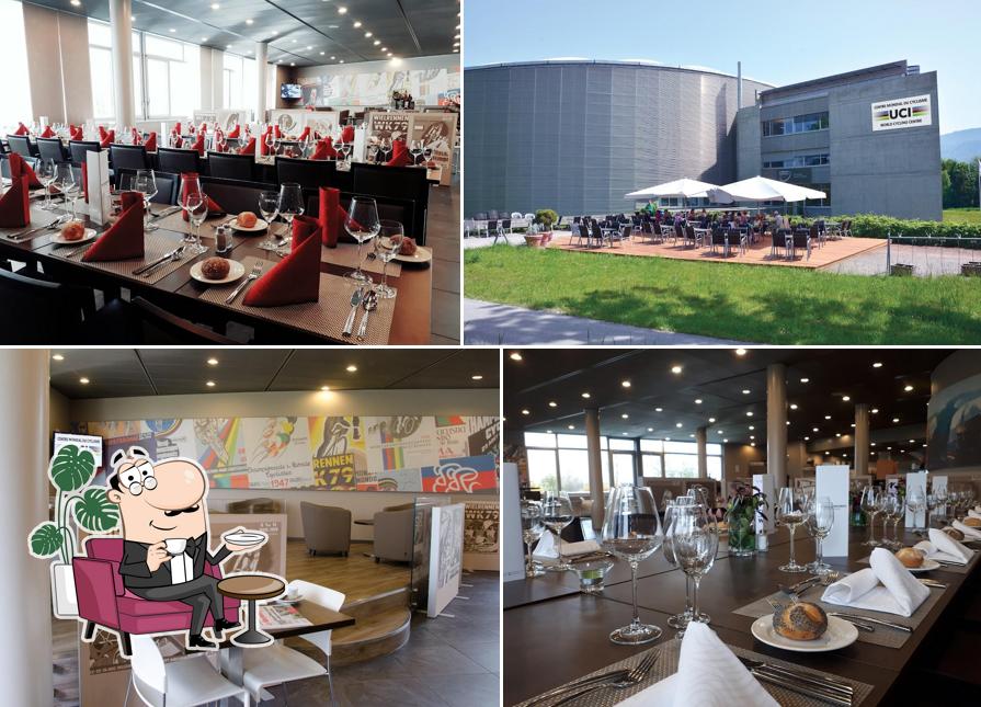 Gli interni di Restaurant Le Velodrome Center Global Of Cycling Uci
