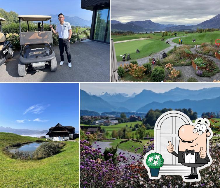 Goditi la vista dagli esterni di Gasthaus Badhof & Golf Meggen