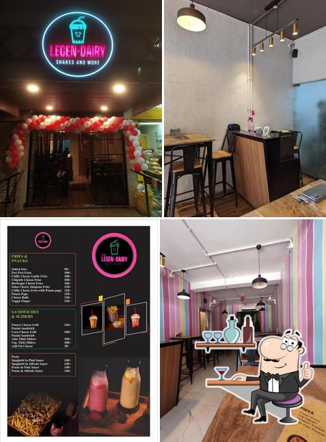 Take a seat at one of the tables at The LEGEN-DAIRY SHAKES AND MORE