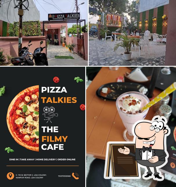 This is the photo depicting exterior and food at Pizza Talkies ( The Filmy Cafe )