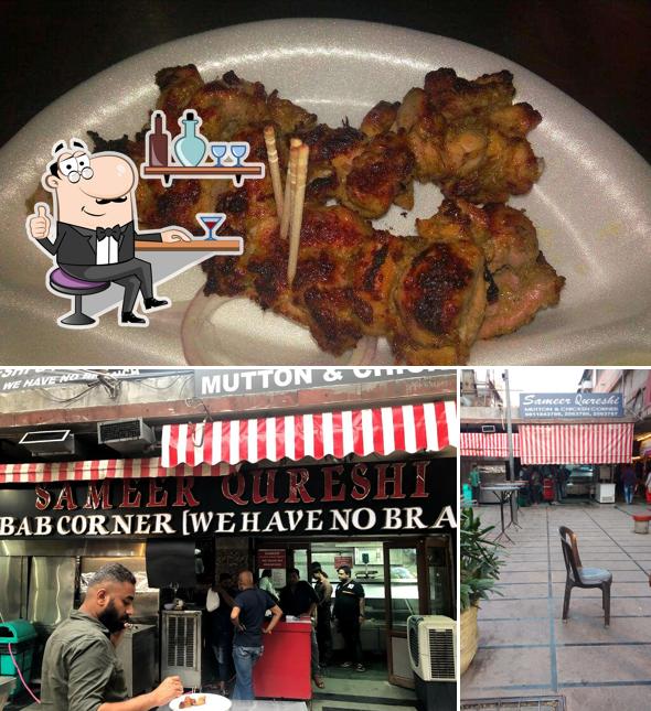 This is the picture displaying interior and food at Sameer Qureshi Mutton & Chicken Corner