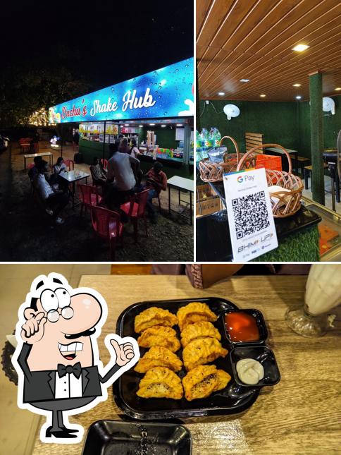 The restaurant's interior and food