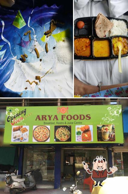 Among different things one can find food and exterior at Arya Foods