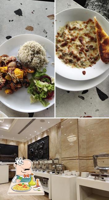 This is the image depicting food and interior at Cafe Rendezvous