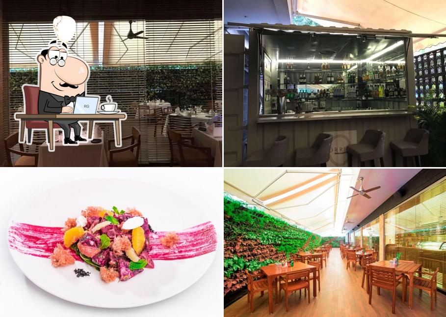 Take a seat at one of the tables at Sorriso