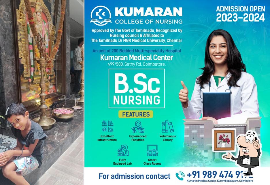 Take a seat at one of the tables at Coffee Tea & More - Kumaran Medical Center