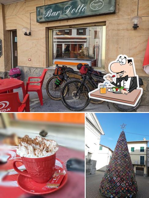 Tra le diverse cose da Bar Dotto si possono trovare la cibo e esterno
