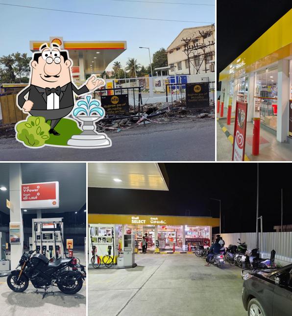 The exterior of Shell Fuel Station,Koyambedu