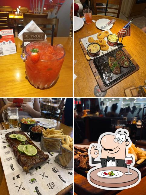 Costelas em Restaurante Detroit Steakhouse