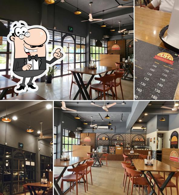 The interior of Aarch Pizza