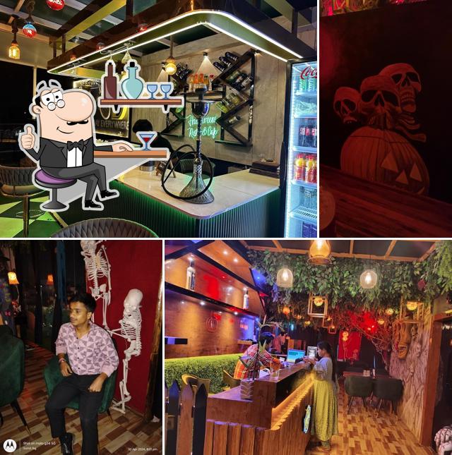 Take a seat at one of the tables at D.Halloween Restro & Cafe
