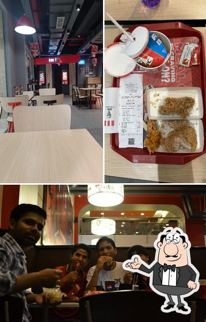 Take a seat at one of the tables at KFC