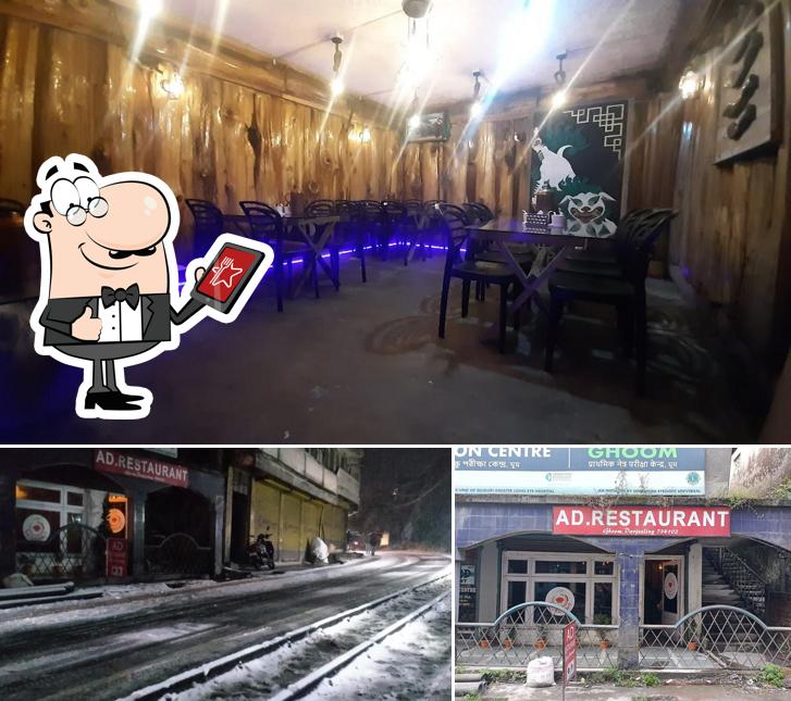 Check out the image depicting exterior and interior at A D Restaurant Ghoom
