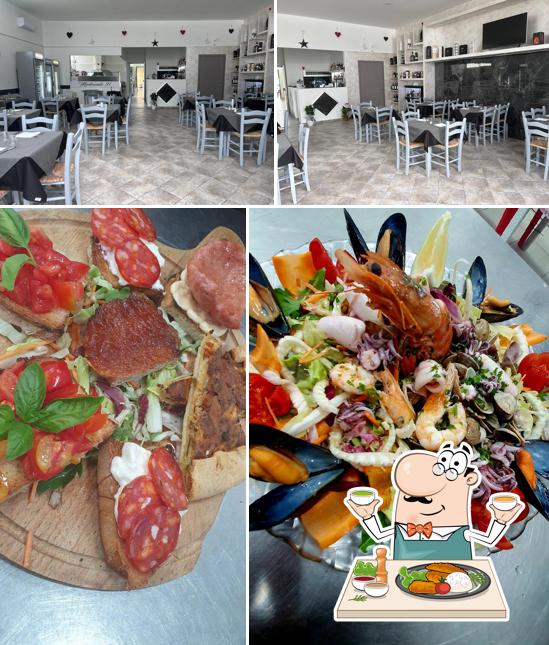 La cibo e interni del ristorante
