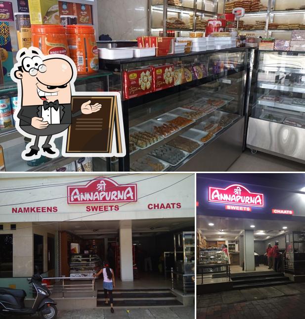 Take a look at the photo showing exterior and beverage at Sri Annapurna sweets