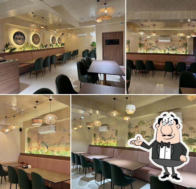 The interior of Krishnaleela Shahi Thali Restaurant Akluj