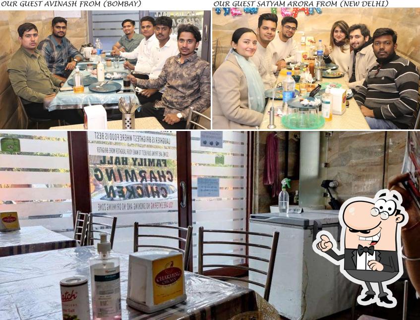 Take a seat at one of the tables at Charming Chicken