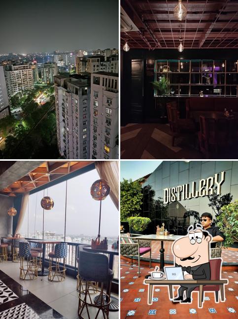 Take a seat at one of the tables at Distillery Lucknow