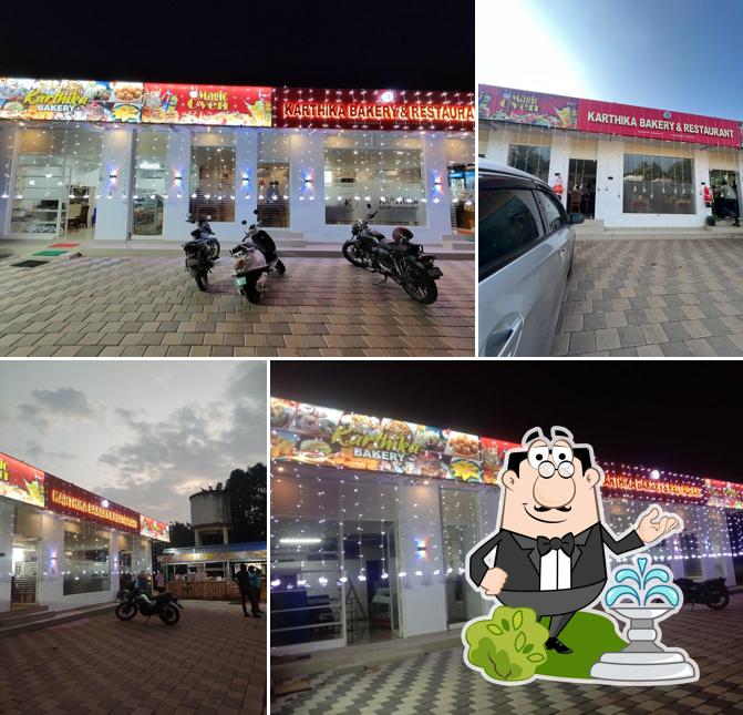 The exterior of Karthika Bakery and Restaurant