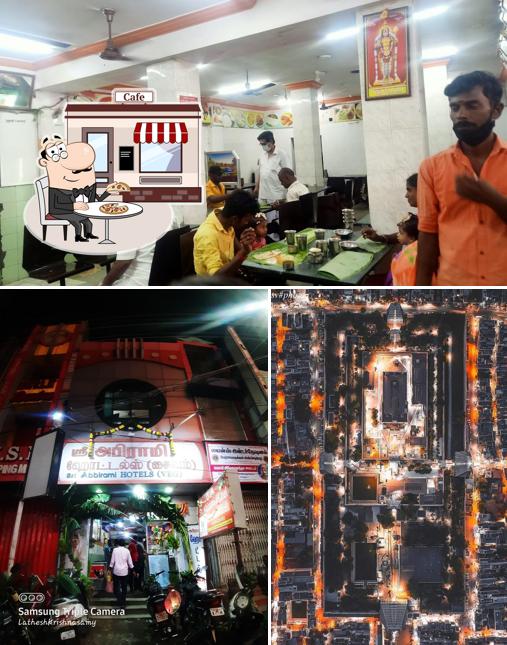 The image of exterior and interior at SRI ABIRAMI