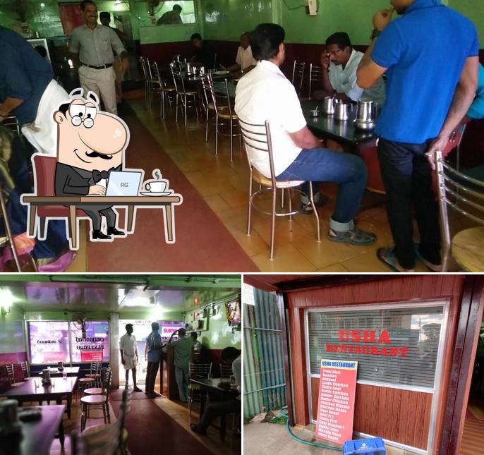 The interior of Usha Restaurant