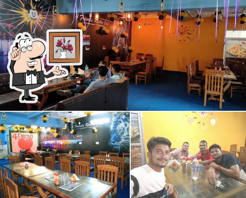 The interior of 4 friends Restro Café, restaurants in orai ,